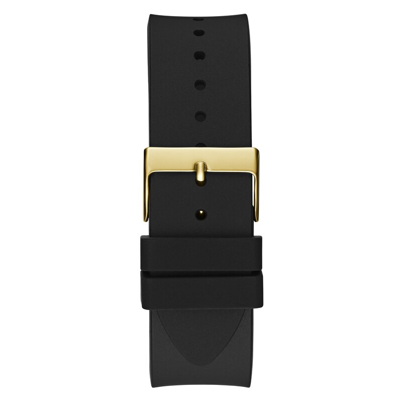 Main Image 3 of Guess Bossed Men's Patterned Dial Black Silicone Strap Watch