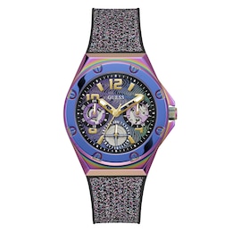 Guess Asteria Ladies' Sparkly Purple Silicone Strap Watch
