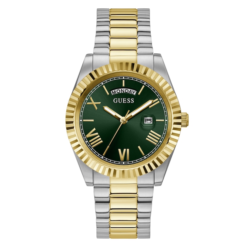 Main Image 1 of Guess Connoisseur Men's Green Dial Two Tone Stainless Steel Watch