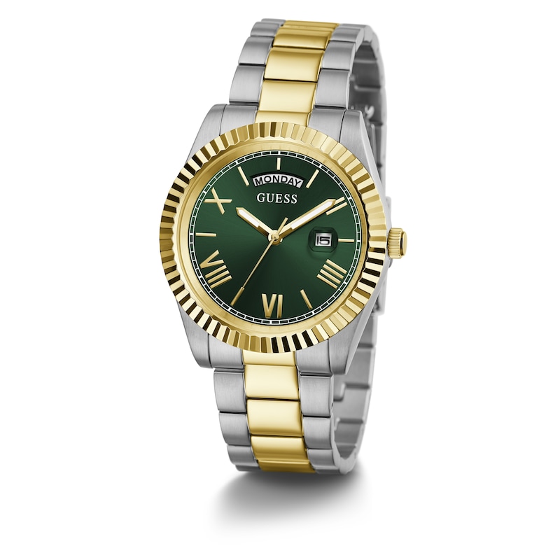 Main Image 4 of Guess Connoisseur Men's Green Dial Two Tone Stainless Steel Watch