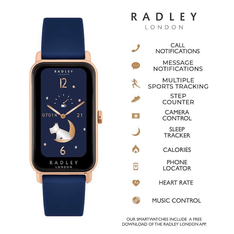 Main Image 2 of Radley Series 21 Ladies' Lozenge Navy Silicone Strap Watch