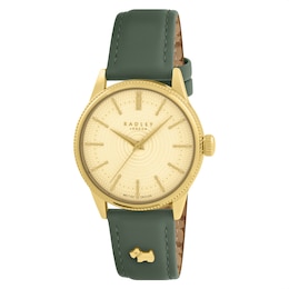 Radley Ladies' Coin Edge Bezel Dark Green Leather Strap Watch