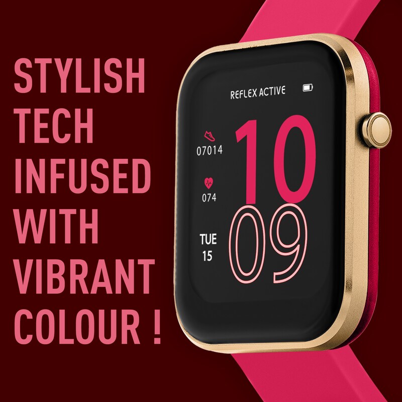 Main Image 4 of Reflex Active Ladies' Series 12 Pink Silicone Strap Smart Watch