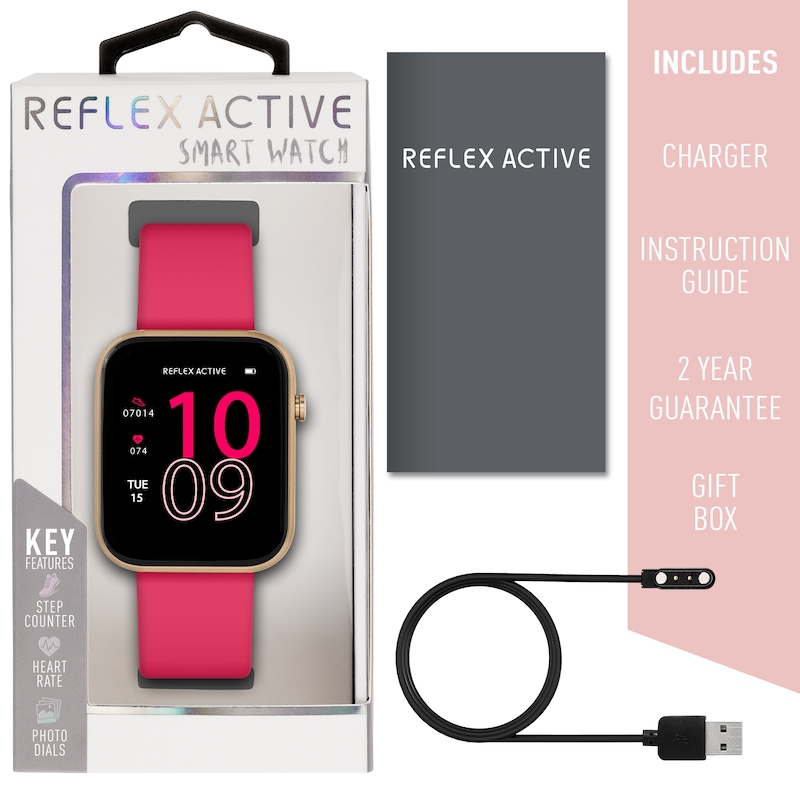 Reflex Active Ladies' Series 12 Pink Silicone Strap Smart Watch