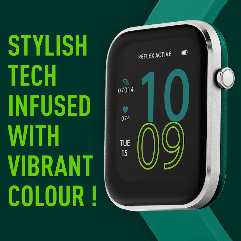 Reflex Active Series 12 Ladies' Teal Silicone Strap Smart Watch