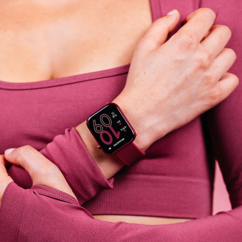 Main Image 3 of Reflex Active Series 12 Ladies' Berry Silicone Strap Smart Watch