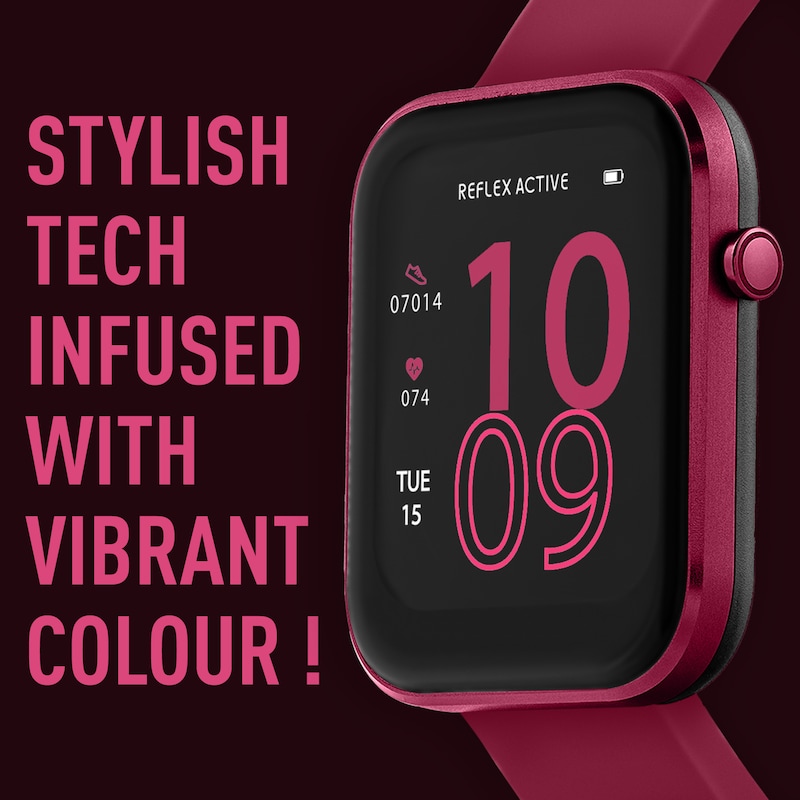 Reflex Active Series 12 Ladies' Berry Silicone Strap Smart Watch