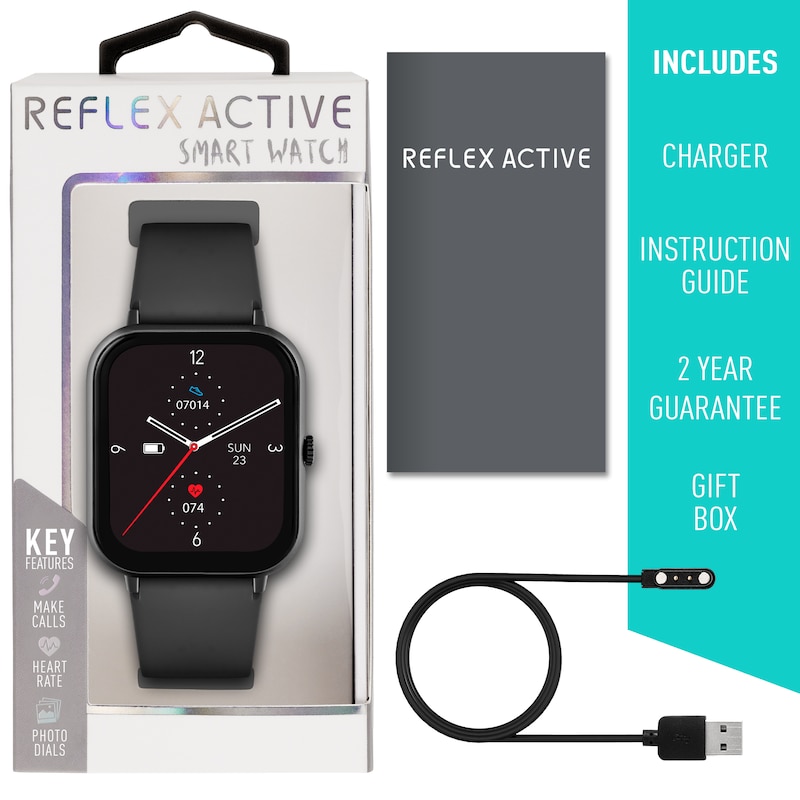 Main Image 4 of Reflex Active Series 23 Ladies' Black Silicone Strap Smart Watch