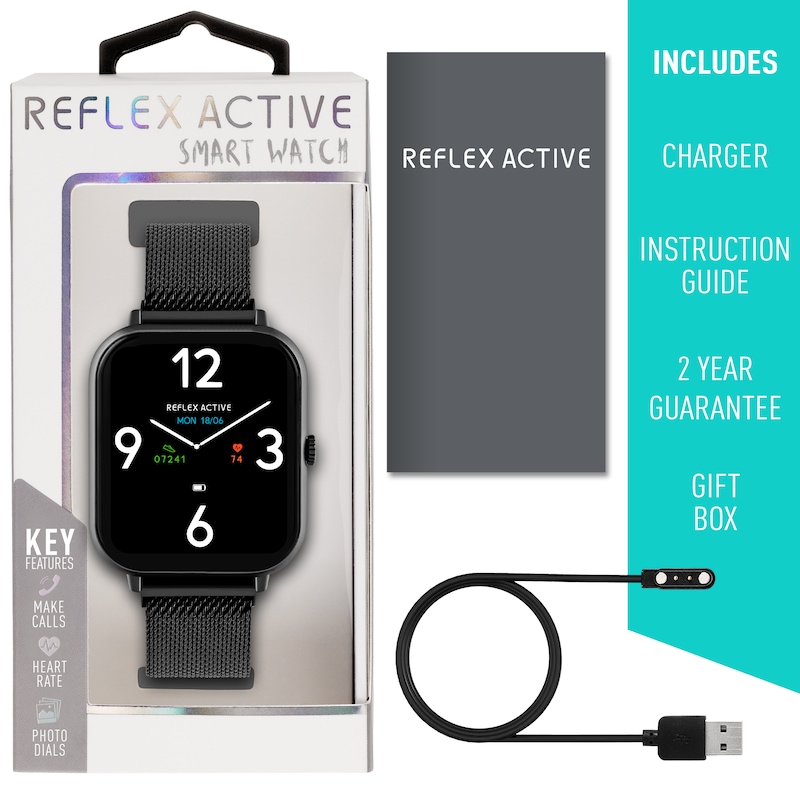Main Image 4 of Reflex Active Series 23 Ladies' Black Mesh Bracelet Smart Watch