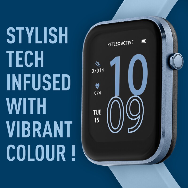 Main Image 4 of Reflex Active Series 12 Ladies' Denim Blue Silicone Strap Smart Watch