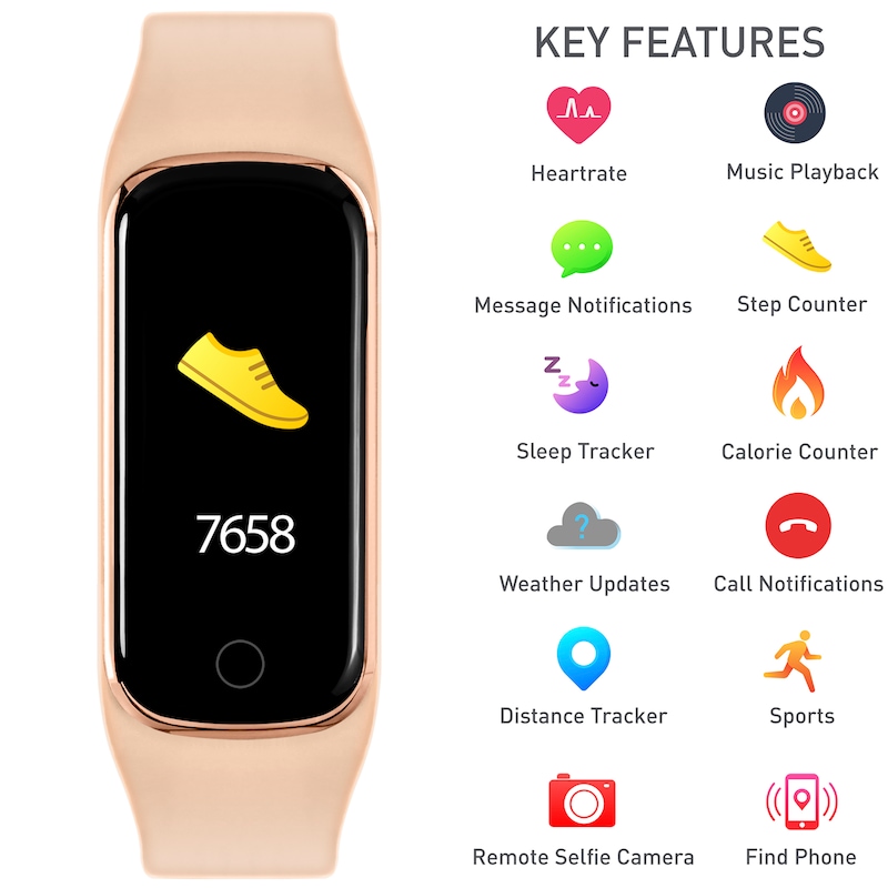 Main Image 2 of Reflex Active Series 8 Ladies' Activity Tracker Nude Silicone Strap Watch
