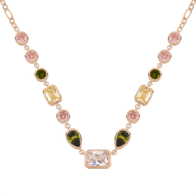 Main Image 1 of Radley Ladies' Tulip Street 18ct Rose Gold Plated Multi Shaped Czech Stone Necklace