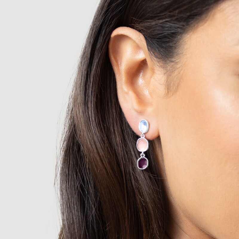 Main Image 2 of Radley Ladies' Tulip Street Silver Plated Hanging Charm Stone Earrings