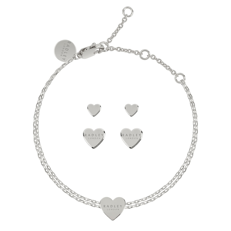 Main Image 1 of Radley Ladies' Silver Tone Heart Bracelet And Earring Set