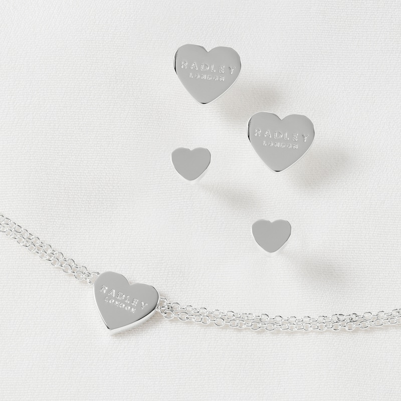 Main Image 5 of Radley Ladies' Silver Tone Heart Bracelet And Earring Set