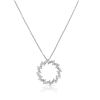 Thumbnail Image 0 of Emmy London Platinum Plated Sterling Silver Circle-Shaped Baguette and Round-Shaped Cubic Zirconia Stones Pendant Necklace