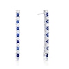 Thumbnail Image 0 of Emmy London Platinum Plated Sterling Silver Blue and Clear Round Cubic Zirconia Drop Earrings