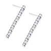 Thumbnail Image 1 of Emmy London Platinum Plated Sterling Silver Blue and Clear Round Cubic Zirconia Drop Earrings