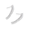 Thumbnail Image 1 of Emmy London Platinum Plated Sterling Silver Round Cubic Zirconia Graduated Drop Earrings