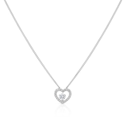 The Forever Diamond Sterling Silver 0.15ct Diamond Heart Necklace