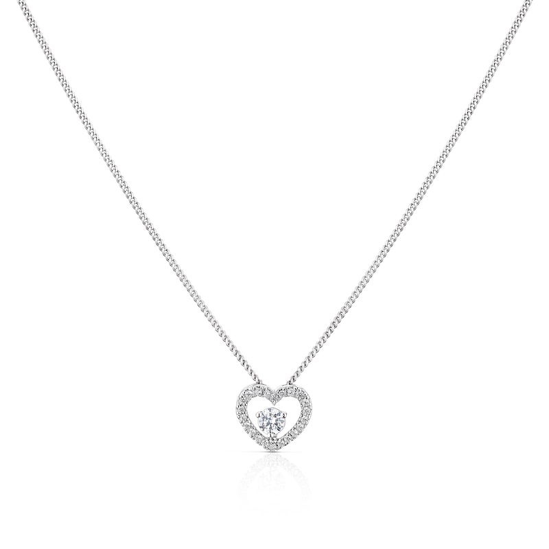 Main Image 1 of The Forever Diamond Sterling Silver 0.15ct Diamond Heart Necklace