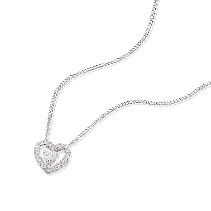 Main Image 2 of The Forever Diamond Sterling Silver 0.15ct Diamond Heart Necklace