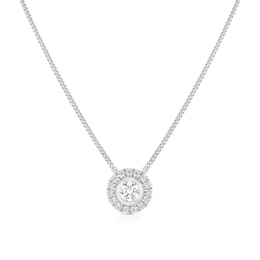 The Forever Diamond Sterling Silver 0.25ct Diamond Round Halo Necklace