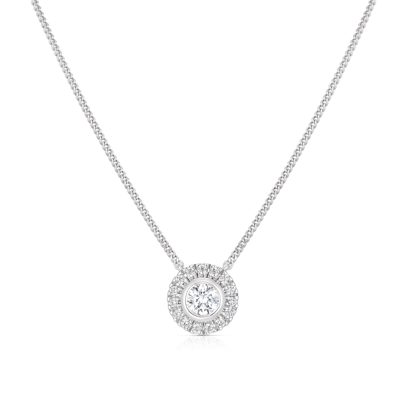 The Forever Diamond Sterling Silver 0.25ct Diamond Round Halo Necklace