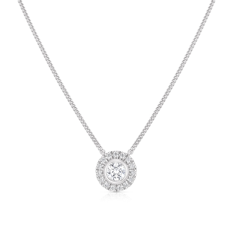 Main Image 1 of The Forever Diamond Sterling Silver 0.25ct Diamond Round Halo Necklace