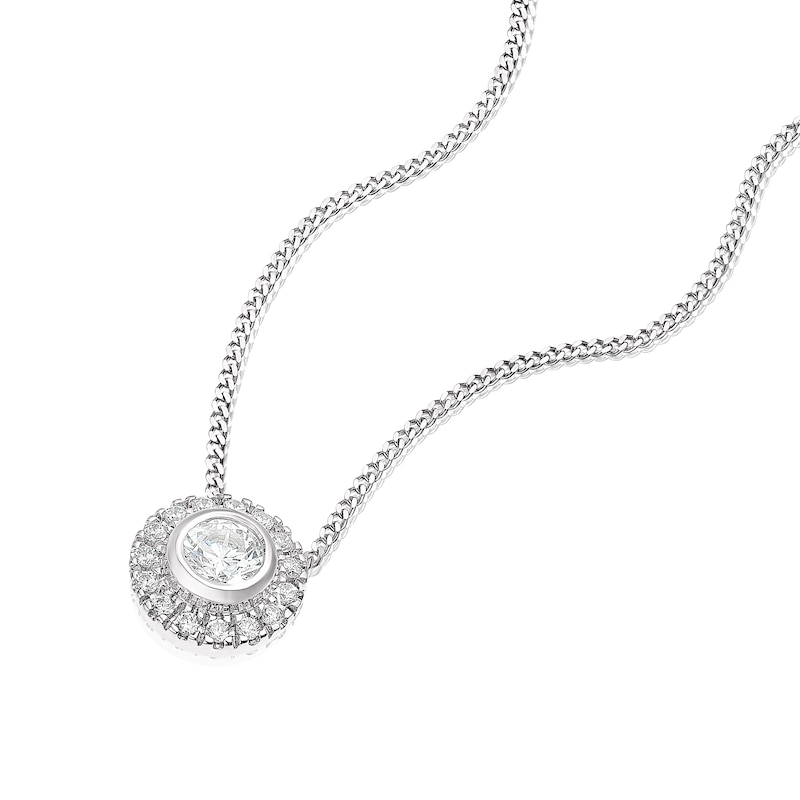 Main Image 2 of The Forever Diamond Sterling Silver 0.25ct Diamond Round Halo Necklace