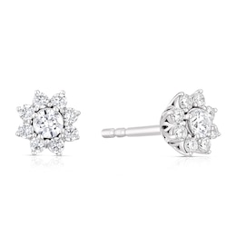 The Forever Diamond Sterling Silver 0.30ct Diamond Halo Flower Stud Earrings
