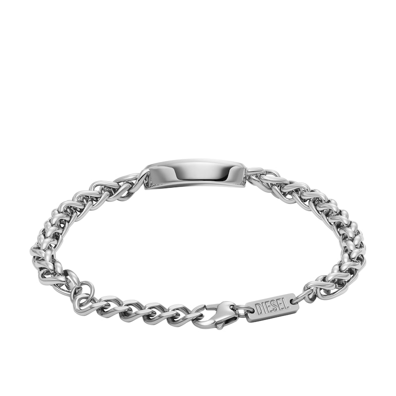 Main Image 2 of Diesel Men's Red Enamel And Stainless Steel Chain Bracelet