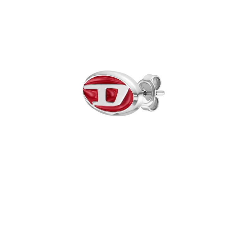 Main Image 2 of Diesel Men's Red Enamel & Stainless Steel Stud Earrings