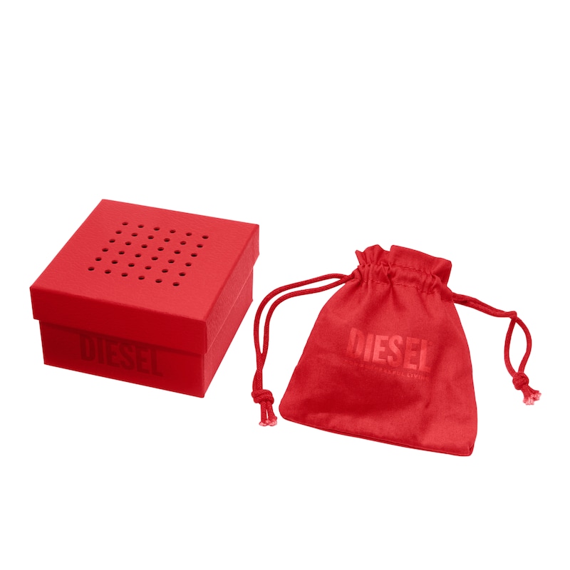 Main Image 4 of Diesel Men's Red Enamel & Stainless Steel Stud Earrings