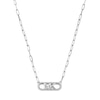 Thumbnail Image 1 of Michael Kors Ladies' MK Cubic Zirconia Paper Link Stainless Steel Chain Necklace