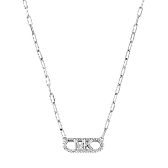 Michael Kors Ladies MK Cubic Zirconia Paper Link Stainless S