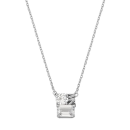 Michael Kors Ladies' Round And Emerald Cut Cubic Zirconia Stainless Steel Pendant Necklace