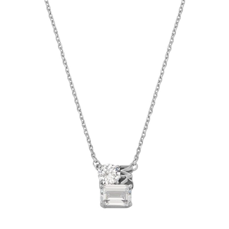 Main Image 1 of Michael Kors Ladies' Round And Emerald Cut Cubic Zirconia Stainless Steel Pendant Necklace