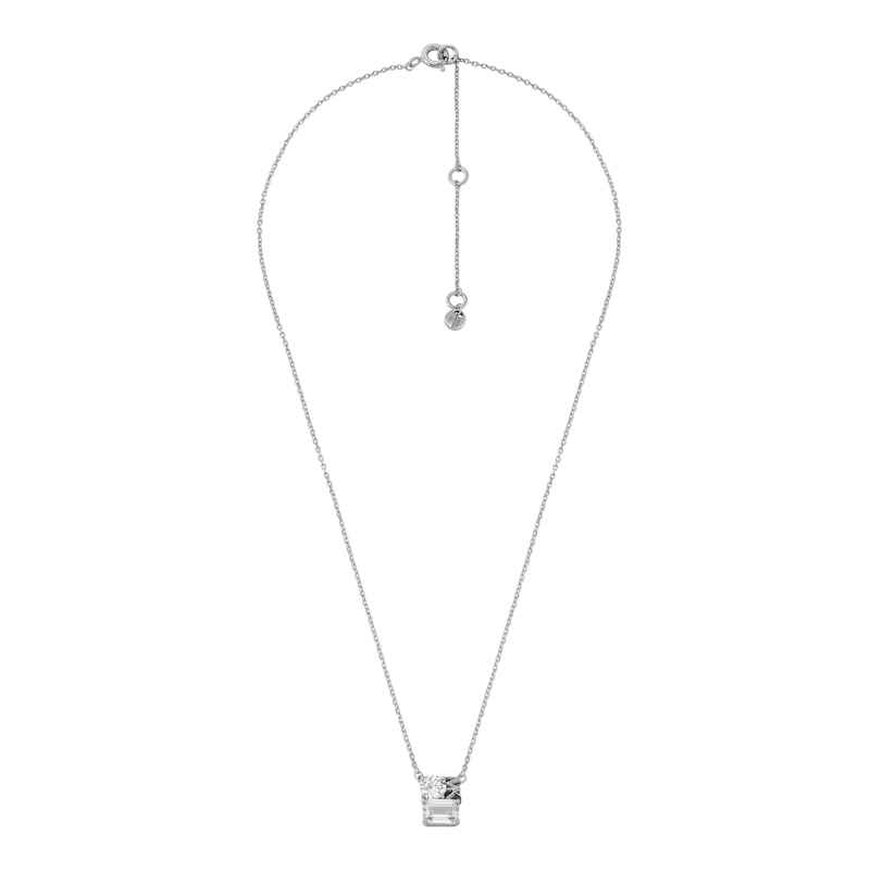 Main Image 2 of Michael Kors Ladies' Round And Emerald Cut Cubic Zirconia Stainless Steel Pendant Necklace