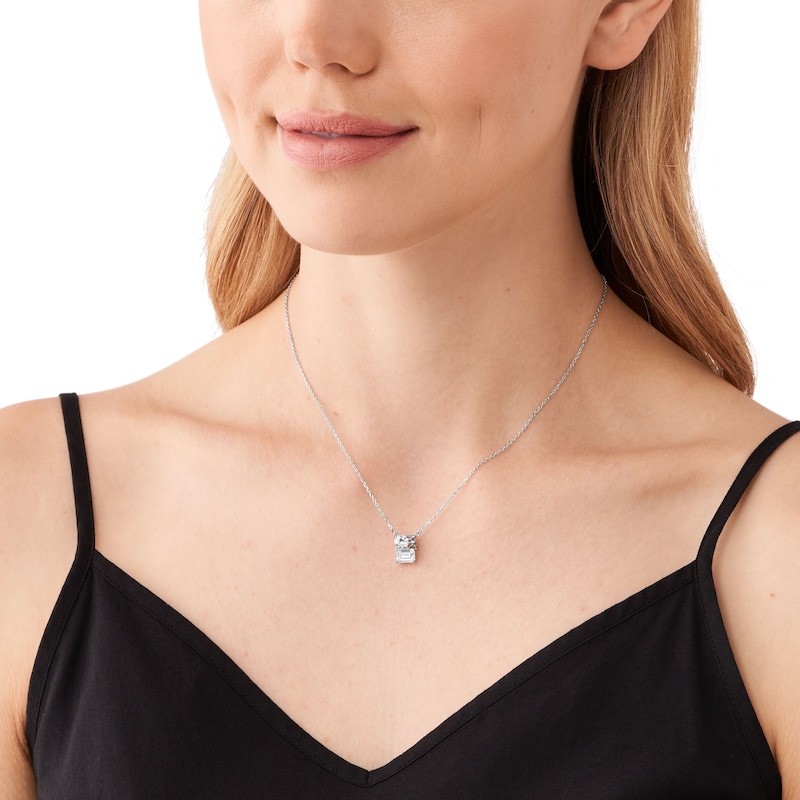Main Image 3 of Michael Kors Ladies' Round And Emerald Cut Cubic Zirconia Stainless Steel Pendant Necklace