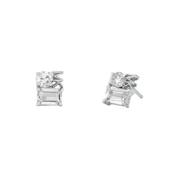 Michael Kors Ladies' Round And Emerald Cut Cubic Zirconia Stainless Steel Stud Earrings