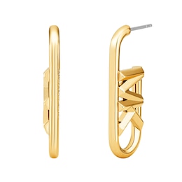 Michael Kors Ladies' MK Gold Tone Hoop Drop Earrings