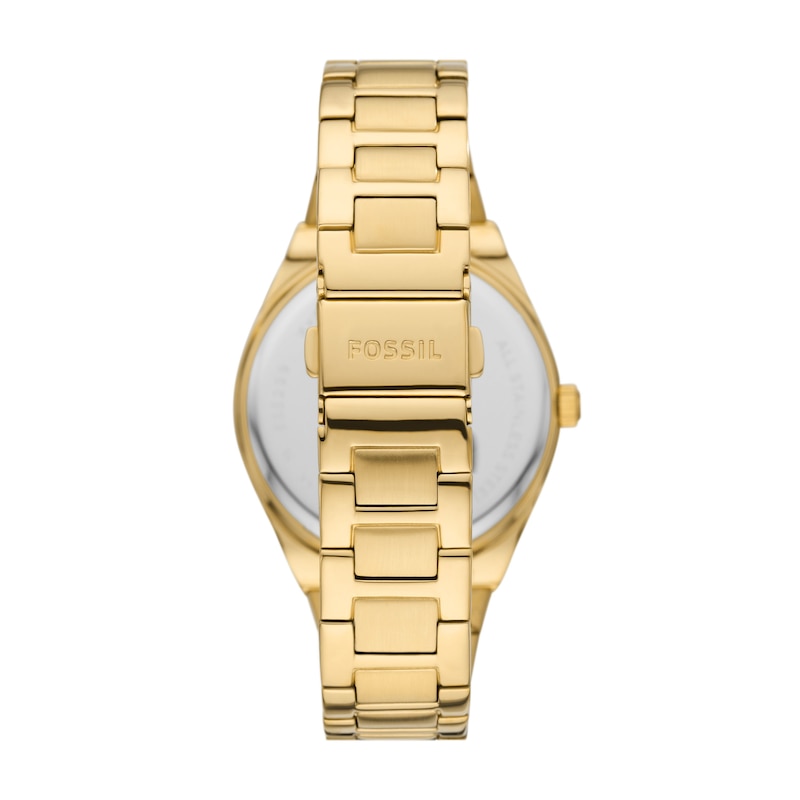 Fossil Scarlette Ladies' Textured Bezel Gold Tone Bracelet Watch