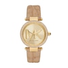 Thumbnail Image 0 of Michael Kors Men's Parker Gold Sunray Dial Brown Leather Strap Watch