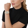 Thumbnail Image 1 of Michael Kors Ladies' Lennox Black and Gold Tone Patterned Bracelet Watch