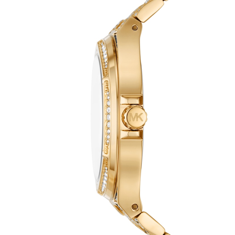 Michael Kors Ladies' Lennox Black and Gold Tone Patterned Bracelet Watch