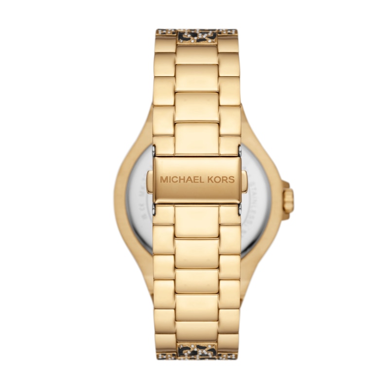 Michael Kors Ladies' Lennox Black and Gold Tone Patterned Bracelet Watch
