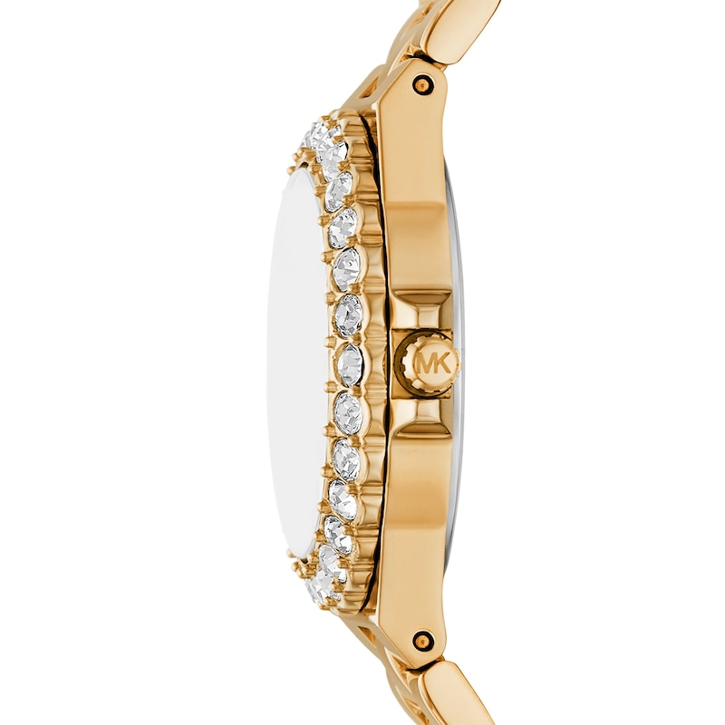 Michael Kors Lennox Ladies' Cheetah Enamel Gold Tone Stainless Steel Watch