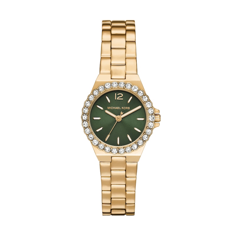 Main Image 1 of Michael Kors Lennox Ladies' Green Sunray Dial Gold Tone Stainless Steel Bracelet Watch