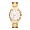 Thumbnail Image 1 of Michael Kors Lennox Men's White Chronograph Dial Gold Tone Stainless Steel Bracelet Watch